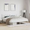 vidaXL Bedframe met hoofdbord metaal wit 183x213 cm
