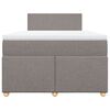 vidaXL Boxspring met matras stof taupe 120x190 cm