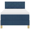 vidaXL LED Box Spring Bed met matras met LED Blauw 90 x 190 cm Stof