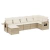 vidaXL 7-delige Loungeset met kussens poly rattan beige