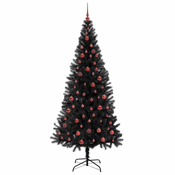 vidaXL Kerstboom met 300 LED met standaard Zwart 210 cm PVC