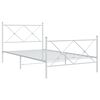 vidaXL Bedframe met hoofd- en voeteneinde metaal wit 100x200 cm