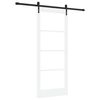 vidaXL Schuifdeur Wit 83 x 202 cm Massief grenenhout en glas