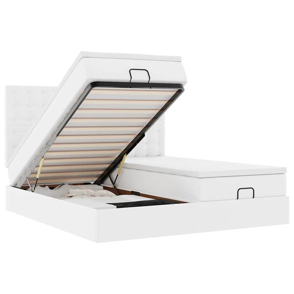 vidaXL Ottoman bed met matrassen en LED's 200x200cm kunstleer