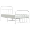 vidaXL Bedframe met hoofd- en voeteneinde metaal wit 90x200 cm