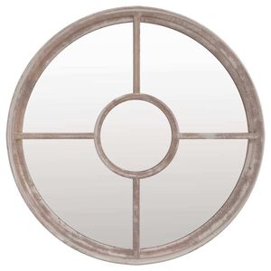 vidaXL Tuinspiegel rond 40x4 cm ijzer zandkleurig