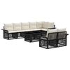 vidaXL Tuinbankenset 9 st Zwart en Cream Wit poly rattan