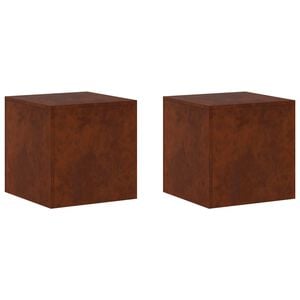 vidaXL Plantenstandaard 2 pcs Roestkleurig 40 x 40 x 40 cm