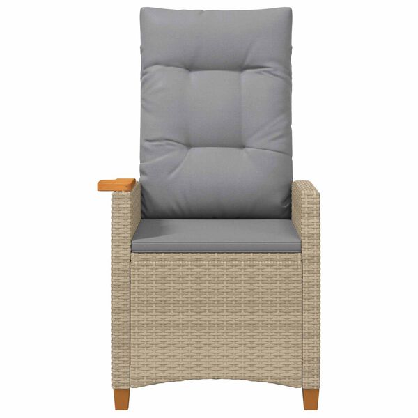 vidaXL Verstelbare stoel met theeplaat 62 x 64 x 112 cm poly rattan