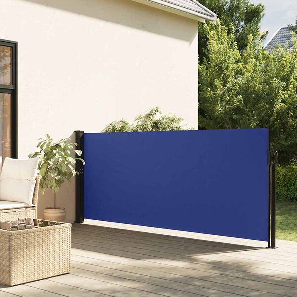 vidaXL Windscherm uittrekbaar 117x300 cm blauw