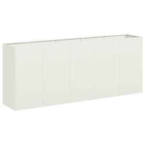 vidaXL Plantenbak 200x40x80 cm koudgewalst staal wit