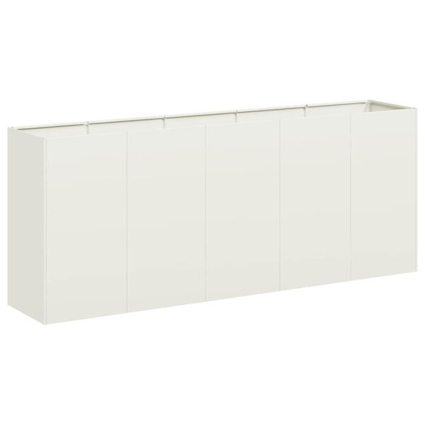 vidaXL Plantenbak 200x40x80 cm koudgewalst staal wit