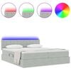 vidaXL Bed met LED-striplichten Lichtgrijs 180 x 200 cm Fluweel