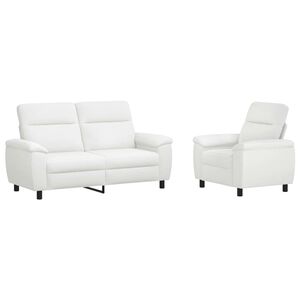 vidaXL Bankstel 2 pcs Wit Stof