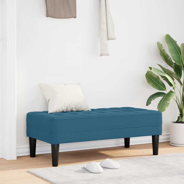 vidaXL Bank Blauw 113 x 57 x 39 cm Fluweel