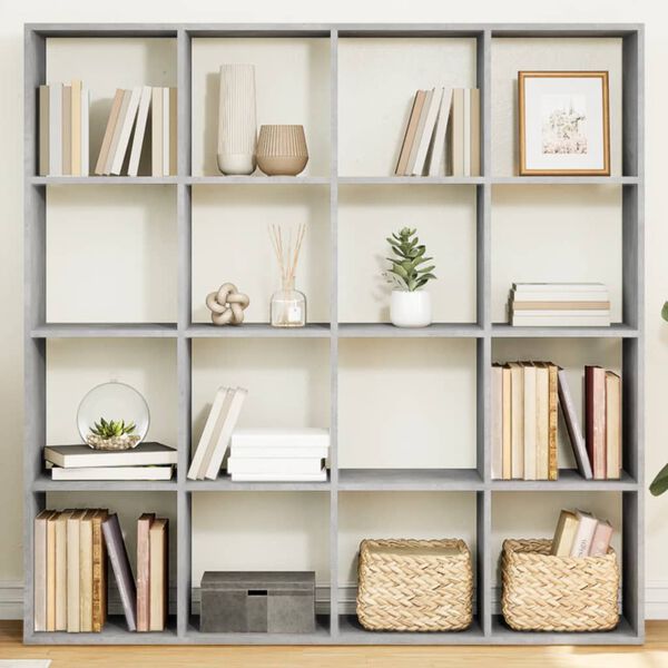 vidaXL Boekenkast 137,5x29x137,5 cm bewerkt hout betongrijs