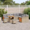 vidaXL Tuinbankenset 13 pcs Beige en Licht Grijs poly rattan