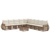 vidaXL Tuinbankenset 10 st Beige en Cr&egrave;me Wit poly rattan