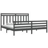 vidaXL Bedframe massief hout grijs 200x200 cm