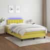 vidaXL Boxspring met matras en LED stof groen 120x200 cm