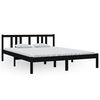 vidaXL Bedframe massief hout zwart 150x200 cm