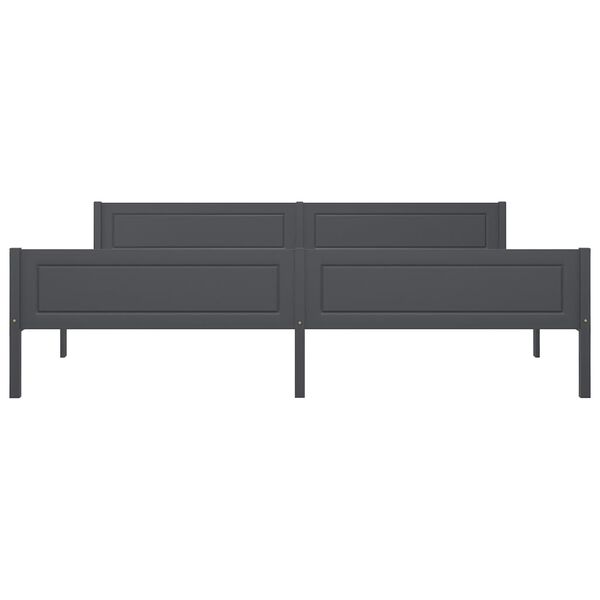 vidaXL Bedframe massief grenenhout grijs 200x200 cm