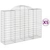 vidaXL Schanskorven 5 st gewelfd 200x50x140/160 cm ijzer