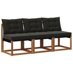 vidaXL 3 Stuk Buitenzitmiddelsofa Massief acaciahout en Textilene Stof