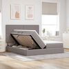 vidaXL Bed met LED-striplichten met hoofdeinde Taupe 180 x 200 cm Stof