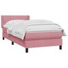 vidaXL Boxspring met matras fluweel roze 80x220 cm