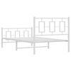 vidaXL Bedframe met hoofd- en voeteneinde metaal wit 100x190 cm