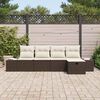 vidaXL Bankstel met kussen 6 pcs poly rattan
