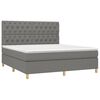 vidaXL Boxspring met matras en LED stof donkergrijs 160x200 cm