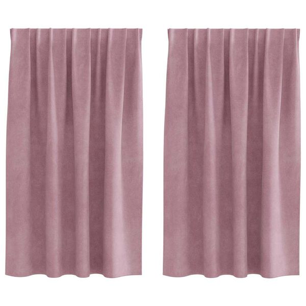 vidaXL Verduisterende gordijnen 2 pcs Donkerroze 140 x 140 cm Fluweel