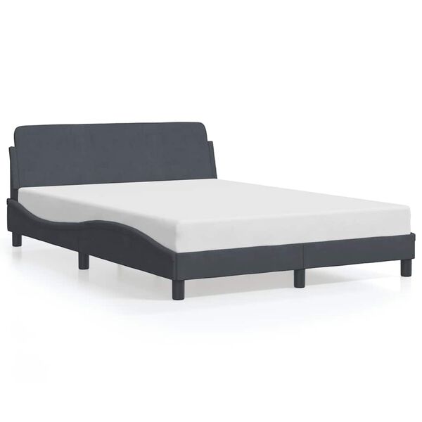 vidaXL Bedframe "Dover" 140x200 cm fluweel donkergrijs