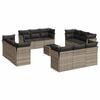 vidaXL 13-delige Loungeset met kussens poly rattan lichtgrijs