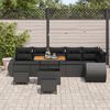 vidaXL Tuinbankenset 9 pcs Zwart poly rattan
