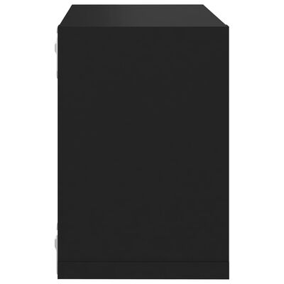 vidaXL Wandschappen kubus 4 st 22x15x22 cm zwart