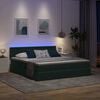 vidaXL Bed met LED-striplichten Donkergroen 180 x 200 cm Fluweel