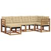 vidaXL Buiten bankenset met kussen 6 pcs Natuurlijk en Beige