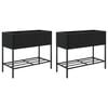 vidaXL Plantenbakken met schap 2 st 90x40x75 poly rattan zwart