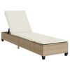 vidaXL Ligstoel met kussens beige 55x200x25,5cm polyrotan