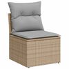vidaXL Bankstel met kussen 9 pcs Beige en Licht Grijs poly rattan