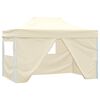 vidaXL Vouwtent pop-up met 4 zijwanden 3x4,5 m cr&egrave;mewit