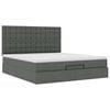 vidaXL Ottoman bed met matras en LED's 180x200cm stof donkergrijs