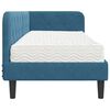 vidaXL Hoekbedframe met matras Blauw 80 x 200 cm Fluweel
