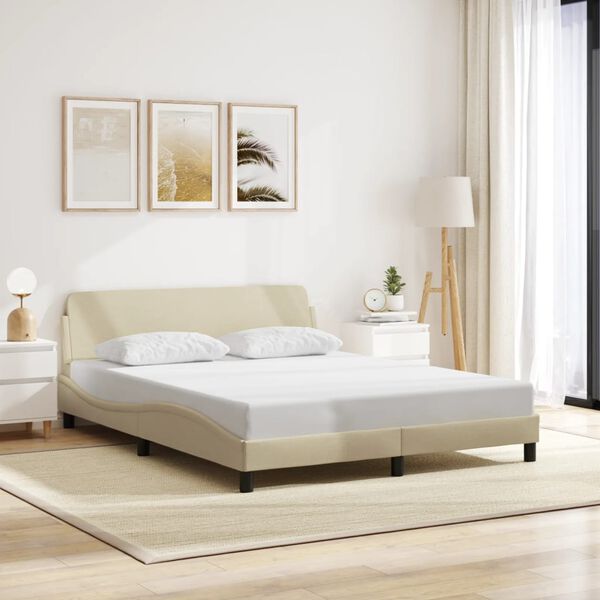 vidaXL Bedframe "Dover" stof cr&egrave;mekleurig 160x200 cm
