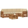 vidaXL Sofa-Sets 6 pcs Natuurlijk en Beige Massief Acaciahout