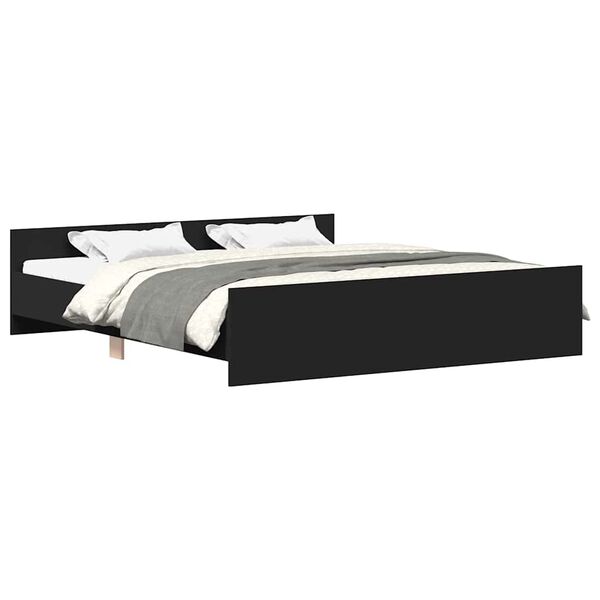 vidaXL Bedframe met hoofd- en voeteneinde zwart 180x200 cm