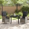 vidaXL Tuin eettafelset met kussen 3 pcs Grijs poly rattan